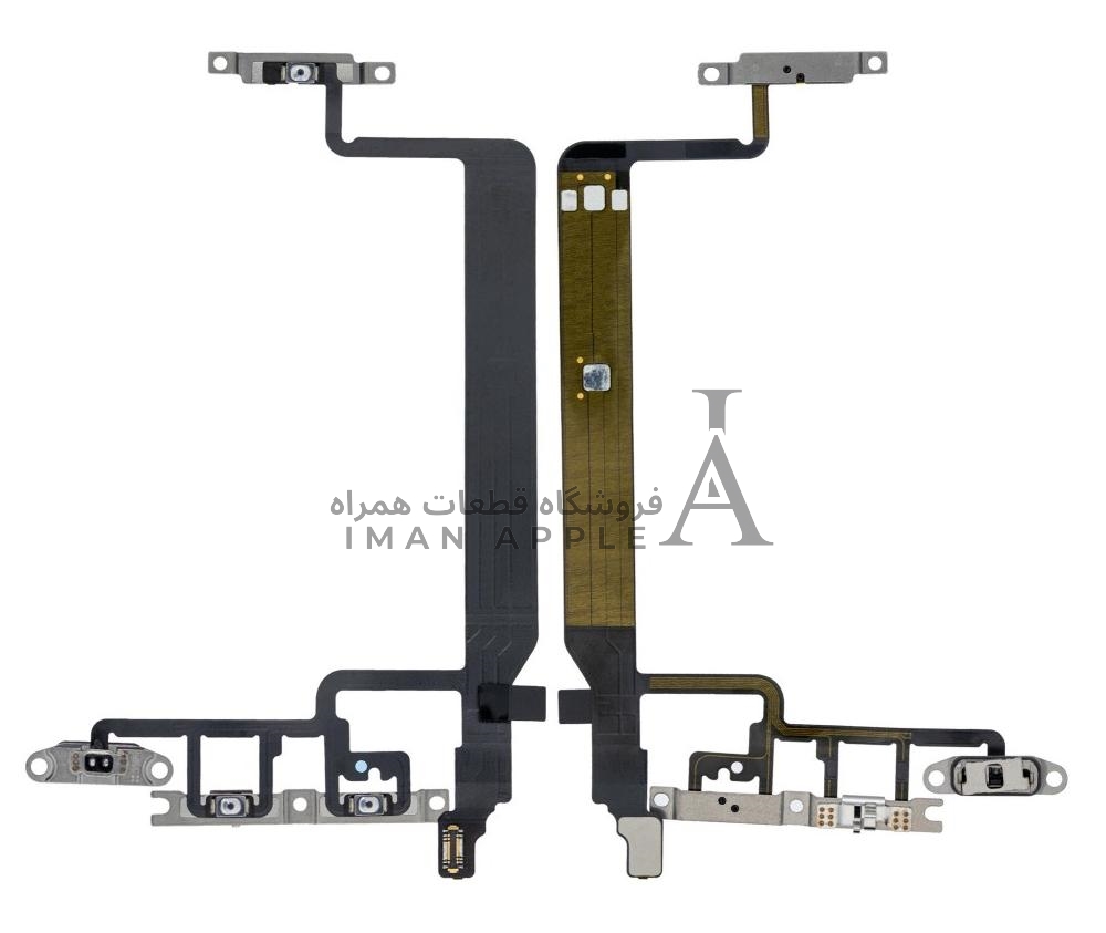 فلت پاور سری‌های اپل آیفون از فروشگاه قطعات همراه ایمان اپل، مناسب برای تعمیر و تعویض کلید پاور دستگاه.