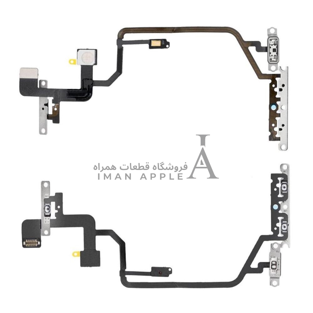 فلت پاور سری‌های اپل آیفون از فروشگاه قطعات همراه ایمان اپل، مناسب برای تعمیر و تعویض کلید پاور دستگاه.